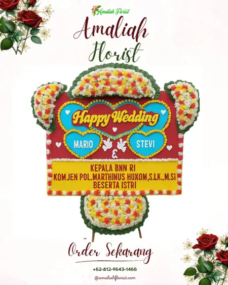 Papan Bunga Pernikahan Pakel